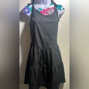 Shein Black Lace Trim Layer Dress